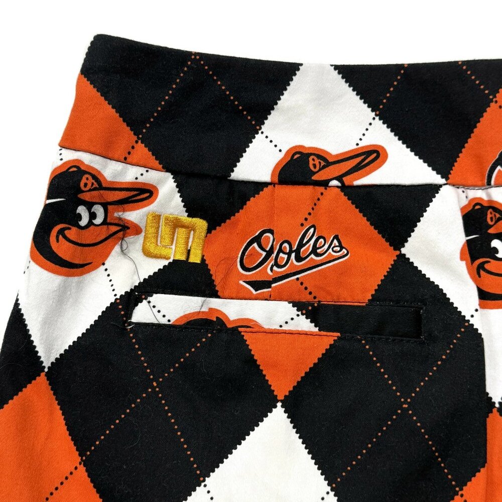 Loudmouth Skirt/Skort: Baltimore Orioles Argyle in Orange, Black & White - Picture 5 of 7